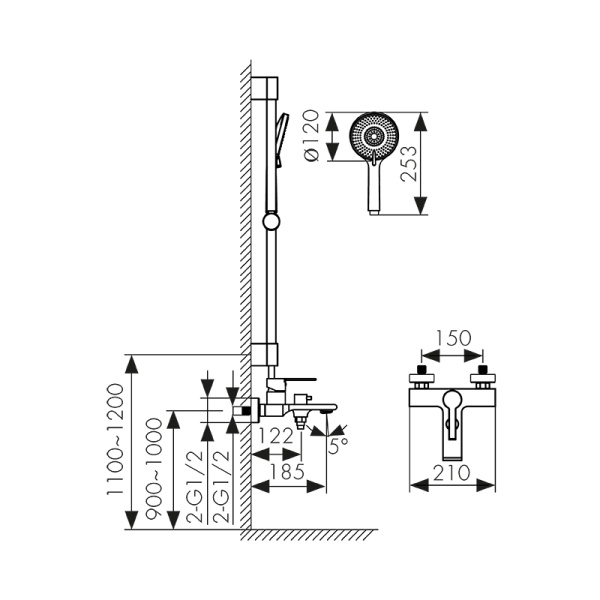 05422 Комплект KAISER Serio для ванной комнаты